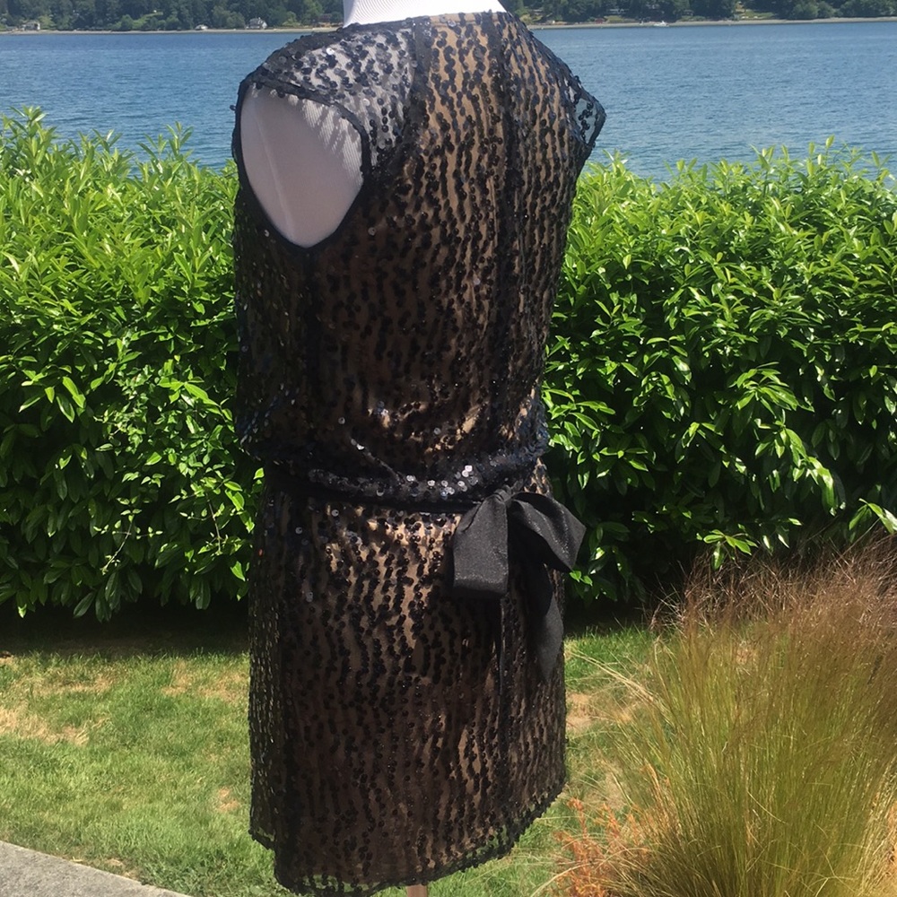 Black Sequined Cocktail Dress